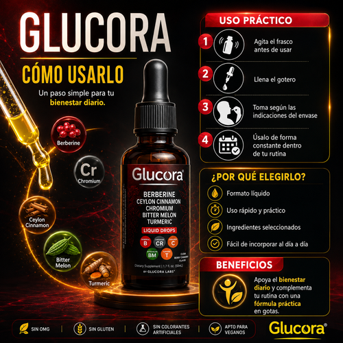 Glucora® – Suplemento Alimenticio Líquido en Gotas 50 mL
