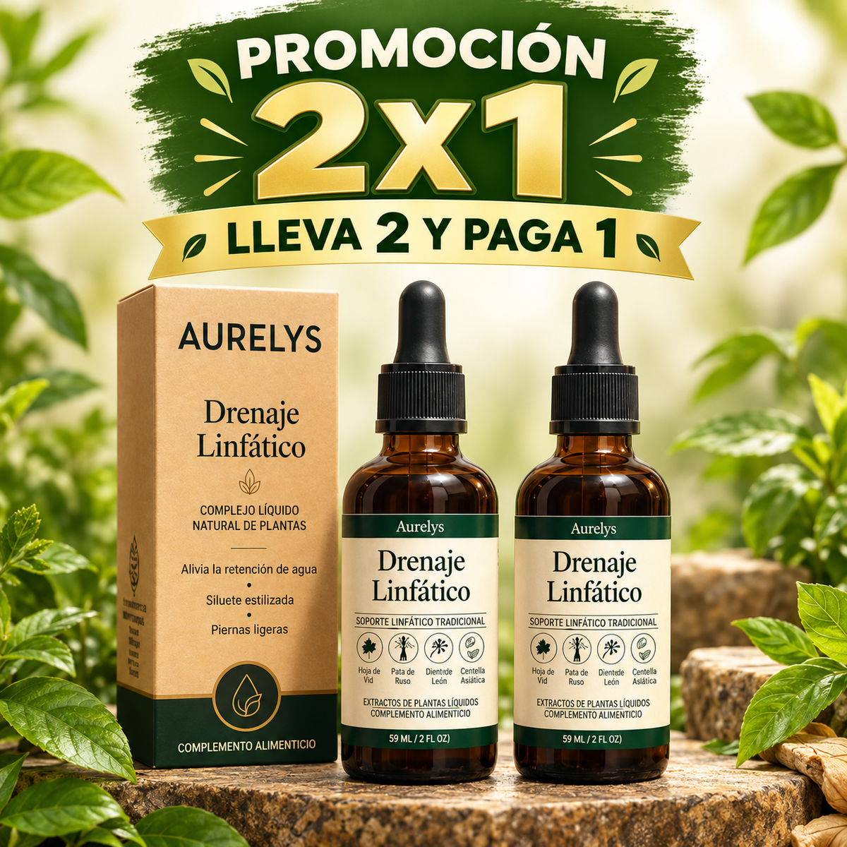 Aurelys Drenaje Linfático – Complejo líquido de plantas 59 ml